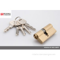 Double Open S Double Groove Brass Security Door Lock Cylinder Rx-04